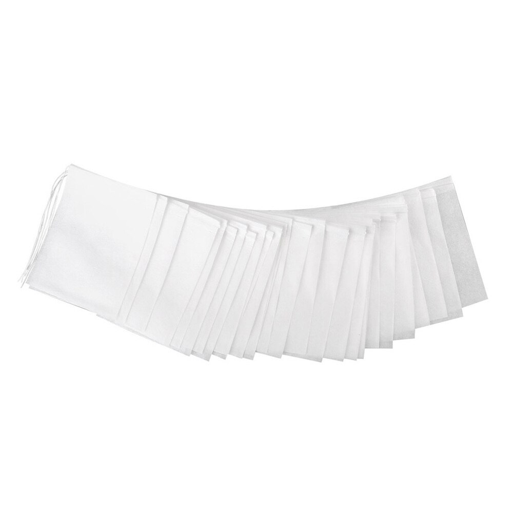 OUNONA 200pcs Drawstring Tea Bag Empty Tea Pouch Bags for Loose Leaf Tea Powder Herbs (White): White 1