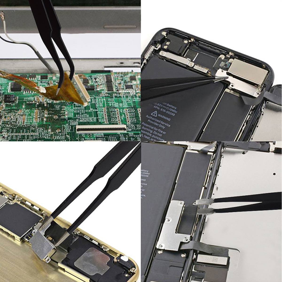 9 Pièces antistatique ESD En Acier Inoxydable Pince À Épiler De Précision Industriel Courbé Brucelles Droites Électronique Outils De Réparation