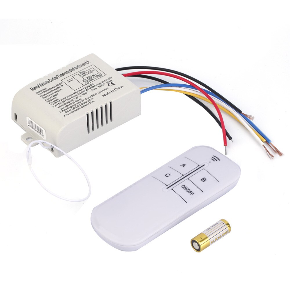 220V 3 Way ON/OFF Digital RF Remote Control Switch Wireless For Light Lamp Worldwide Store Brand