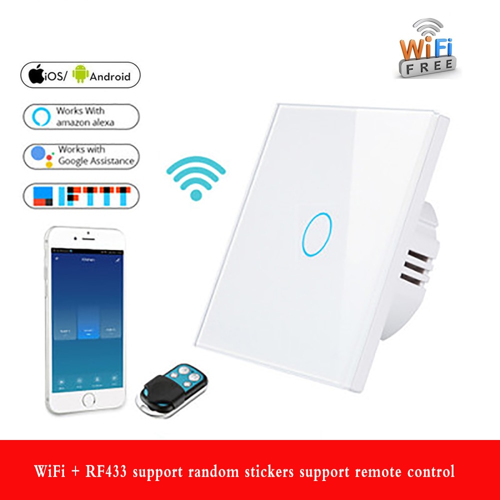 ZUCZUG Wifi Luxury Wall Touch Sensor Switch Smart Light Switch Control Timing Switch Compatible With Alexa Google Home - EU 123