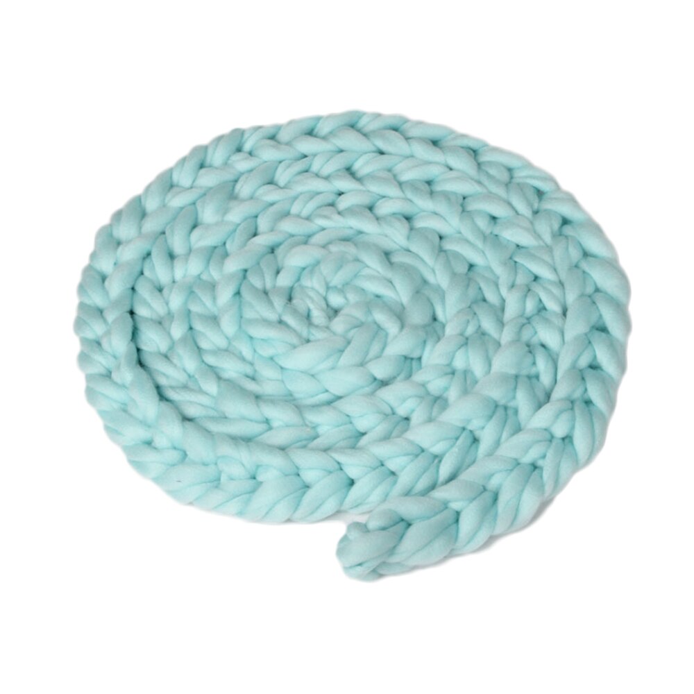Handmade Woven Baby Blankets Wool Crochet Basket Filler Newborn Twisted Braid Photography Props Chunky Knit Blanket