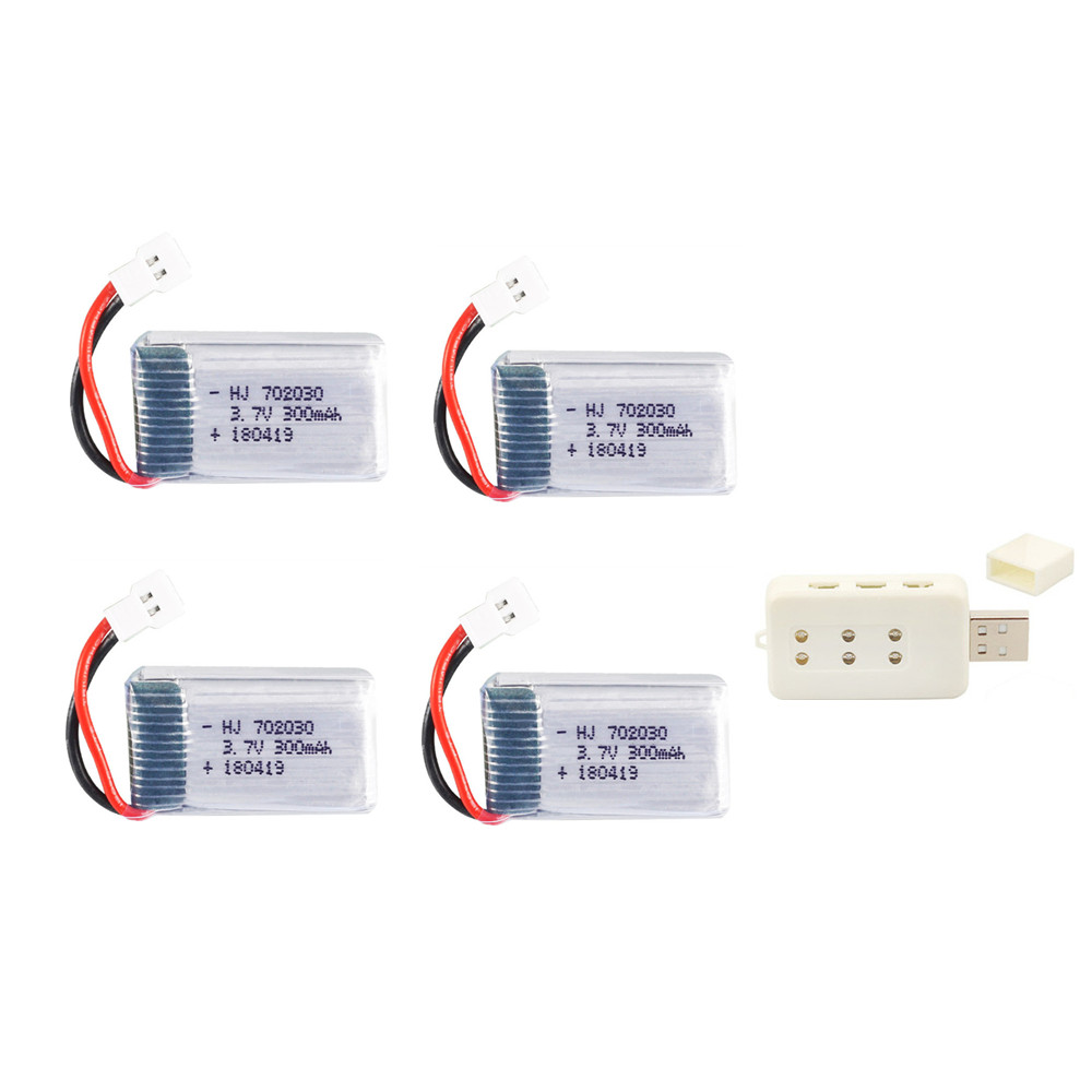 3,7 V 300mAh 702030 lipo Batterie + Ladegerät Set Für Syma X11 E55 FQ777 FQ17W F180 FY530 U816 U816A u830 X100 H107 S39-1 HD-1306: Black