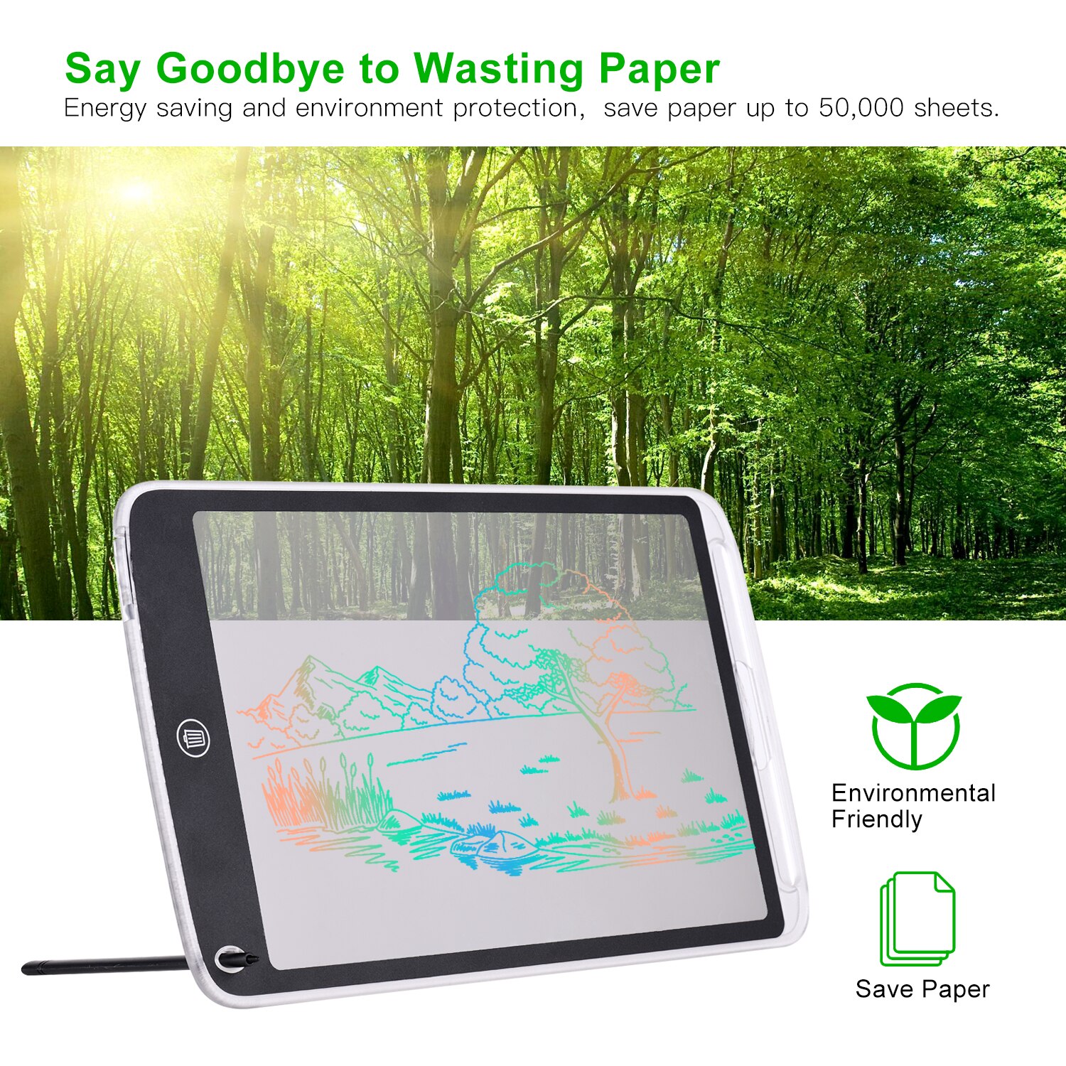 Aibecy 10 Inch LCD Writing Tablet Translucent Copy Drawing Board Digital Handwriting Pad Color Screen with Stylus Pen Erase