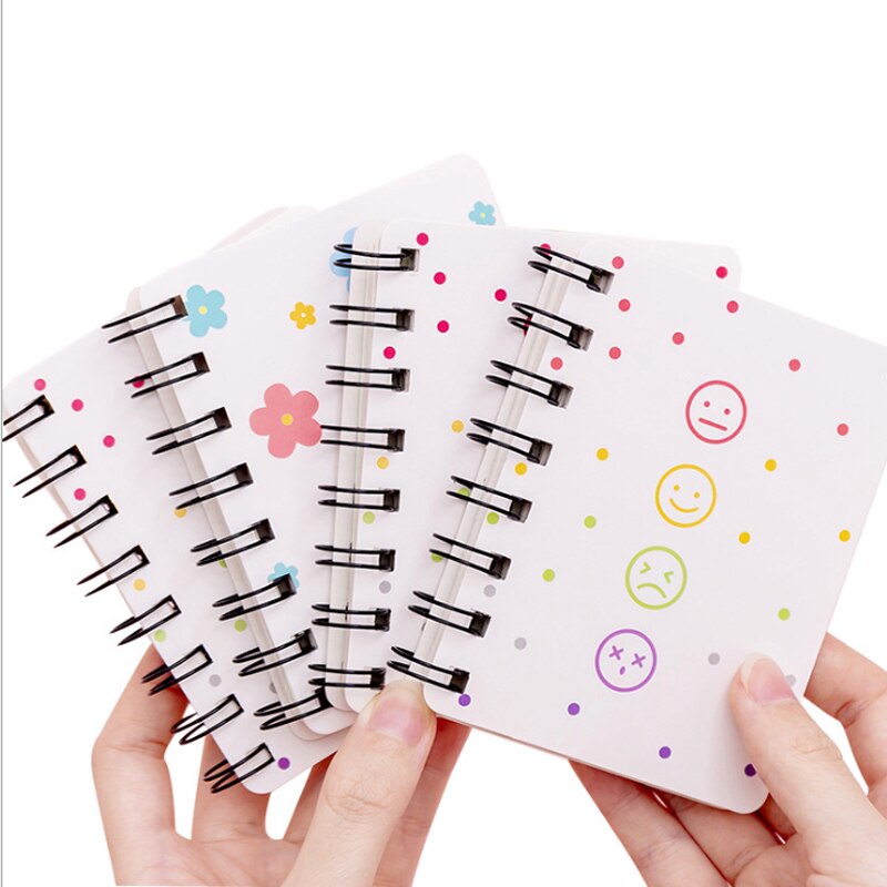 1book flower rollover coil A7 notepad Daily Memos Notebook Mini Pocket Book Signature Guest Book for girls
