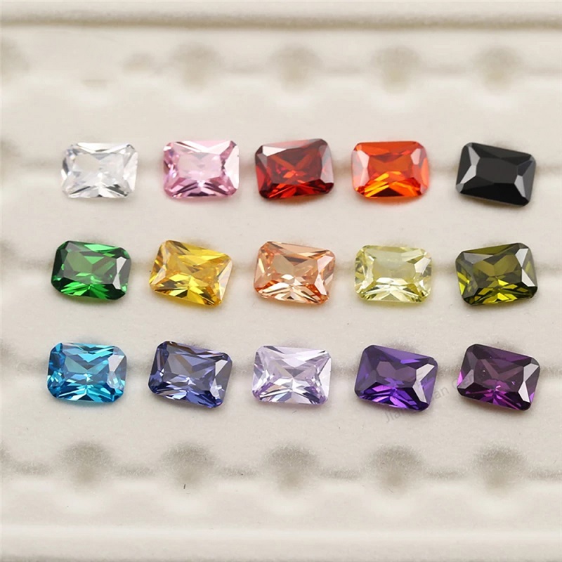 Mélanger 15 couleurs pierre de zircone cubique taille octangle pierres CZ en vrac pierre précieuse synthétique pour la fabrication de bijoux (taille 4x6mm-10x12mm)