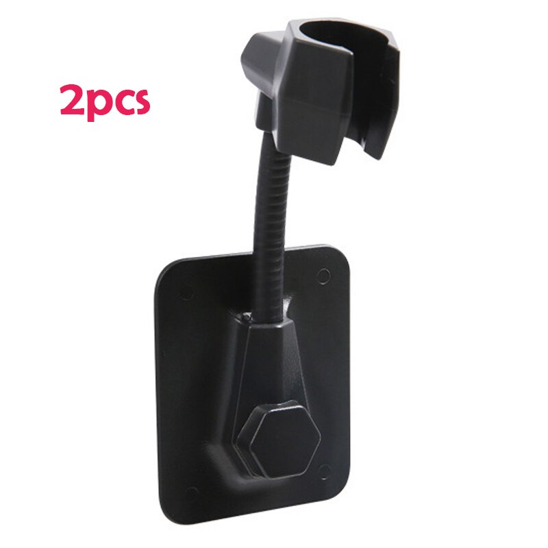 Shower Bracket Universal Adjustable Shower Powerful Racks Shower Nozzle Base Home Punch-free Rack Shower Base Bathroom Tool: 2pc black