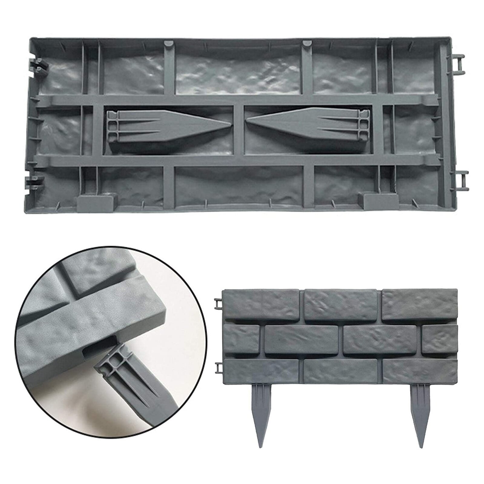 4Pcs Garden Border Imitation Brick Effect Detachable Splicing Fencing Outdoor Decoration