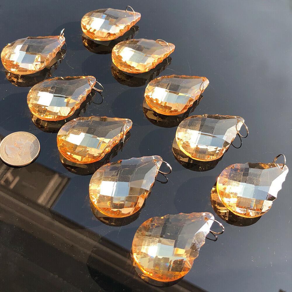 10pc 50mm champagne kristallkrona prisma ljus del hängen diy suncatcher crystal
