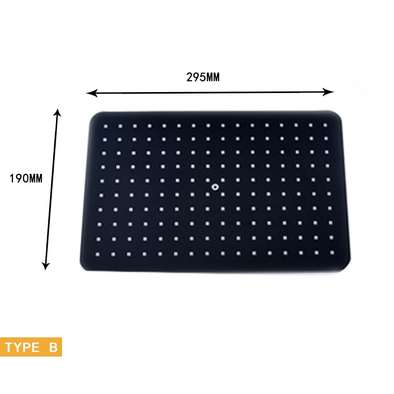 8/10/12 inch Big Rain Shower Head ABS Plastic Square and Round Top Shower Head Over-head Shower Sprayer Chrome and Black: Type B