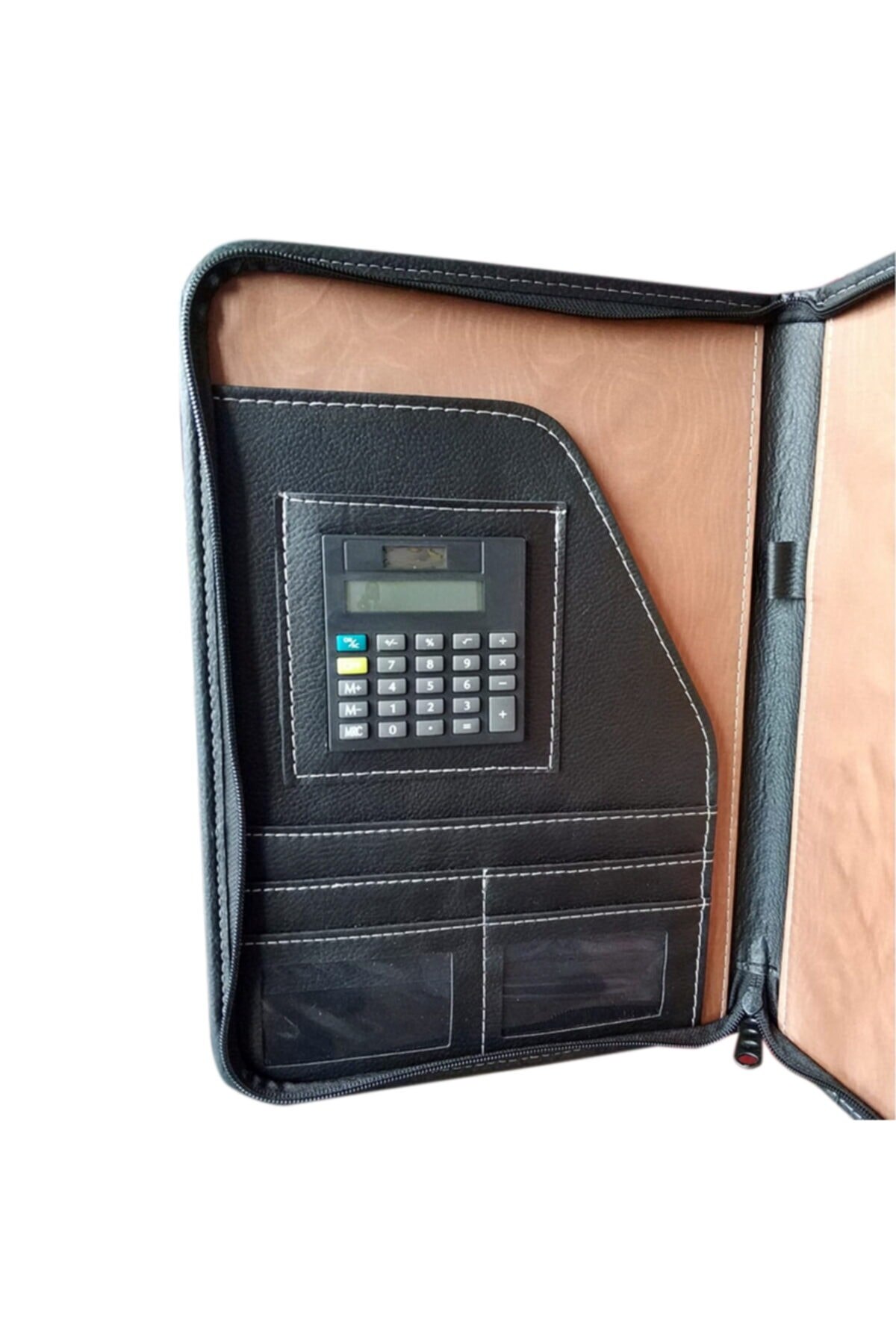 Portfolio Folder Bag Secretary Office with Calculator Zipper Portfolio