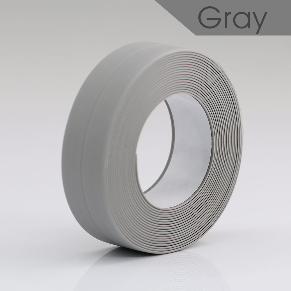 PVC Waterproof Mildew-Proof Self-Adhesives Tape for Home Bathroom Wall Sticker Toilet Sink Edge Tape Sealing Caulk Glues Strip: Brown / 1mm / 5m