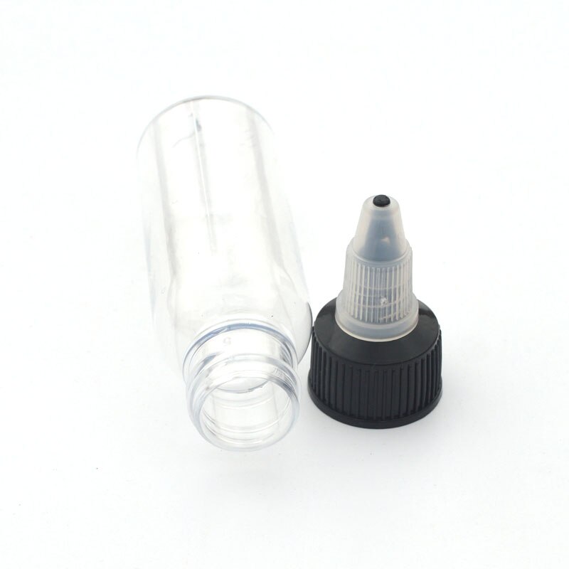 10PCS/lot Plastic Container 30ML 60ML 100ML 120ML Airbrush Ink Bottles Crystal Clear Spare Paint Ink Bottle