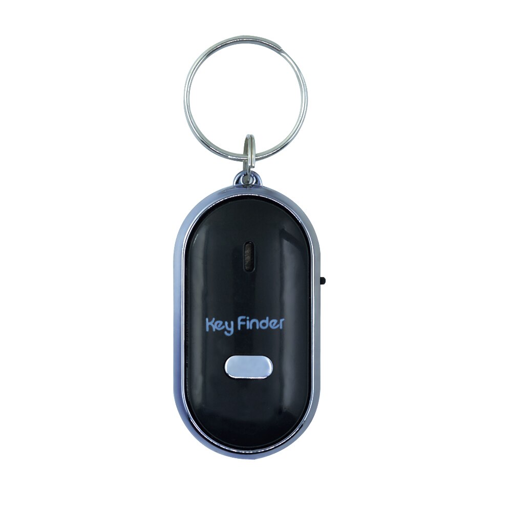 Mini visselpipa nyckel hitta anti förlorad smart blinkande pipande fjärrlokalisering nyckelring spårare larm plånbok husdjur spårare nyckelsökare + led: Svart