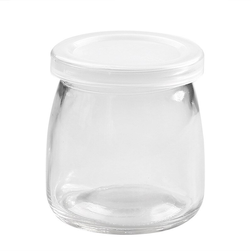 Petite bouteille en verre Transparent de 100ml, avec bouchon et grande ouverture, pour Pudding, lait acide, haute température, 1 pièce: L  200MLK
