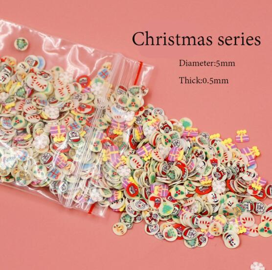 12 g/worek około 1000 sztuk wypełniacz akcesoria do biżuteria z żywicy paznokci 5mm średnica 0.5mm grubości 14 serii: Christmas series