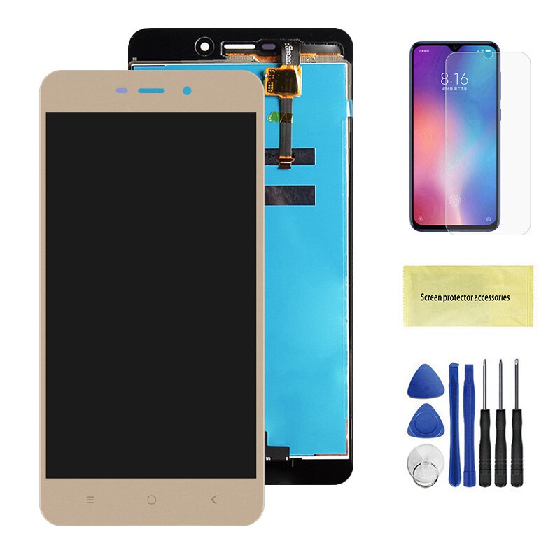 Original 5.0'' LCD For Xiaomi Redmi 4A LCD Display Touch Screen Digitizer Assembly Replacement For Xiaomi Redmi 4A LCD Screen: Gold No Frame