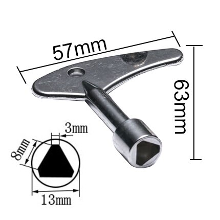 1PCS HSR/Metro Trains Triangle Key Lock Elevator Door Key Multifunction Electric Cabinet keys Universal Cross Key Trash Bin Key: Size C