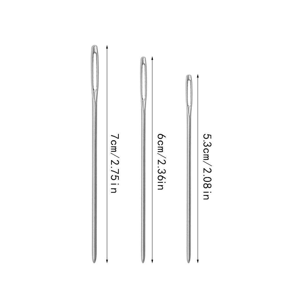 MIUSIE 20PCS Large-eye Blunt Needles Steel Yarn Knitting Needles Big Eyes Sewing Needles for Ribbon Embroidery Craft Needle Work