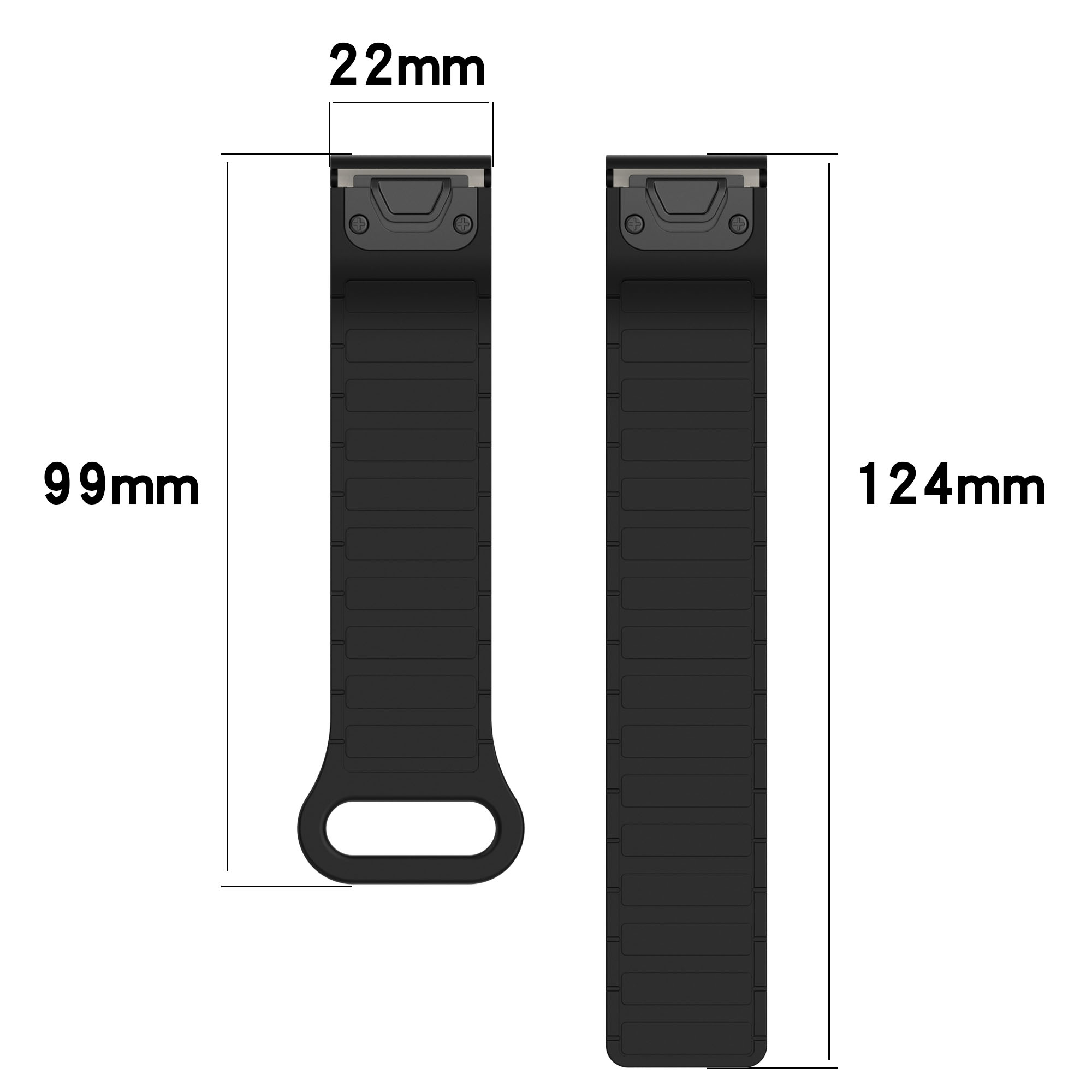 Brățară Magnetică din Silicon pentru Smartwatch - 20mm 22mm 26mm QuickFit - Compatibilă Garmin Fenix 8 7X 7 7S 5X 5S Plus 3HR