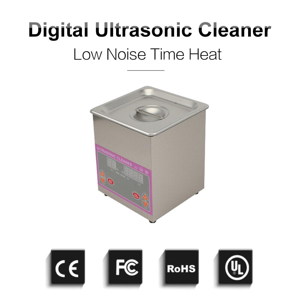Portable Ultrasonic Cleaner Bath Digital PCB Jewelry Cutters Manicure Stones Nail Stainless Steel Ultra Sonic Cleaning Washer 1L