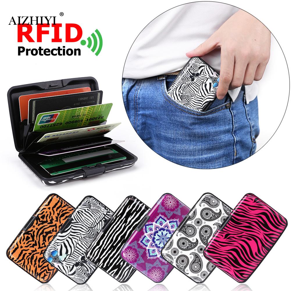 Kreditkarte Tasche Halfter RFID Aluminium Zebra Ebene aufbringen Brieftasche Frauen Männer Metall Geschäft Bank Karte Schutz fallen Geldbörse