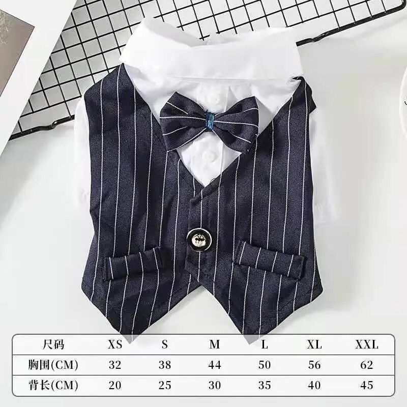 Pet Party Gentleman Dog Wedding Suits Formal Shirts for Small Dogs Bow Ties Dog Clothes Tuxedos Pet Cats Trend Clothes: A / XL