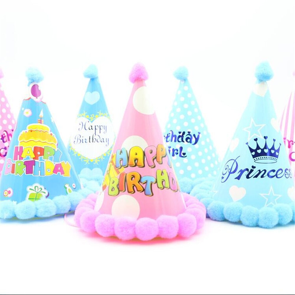 Gutt blå måke første bursdag lue glitter jente måke rosa prinsesse krone fest baby dusj dekor pannebånd tegneserie lue