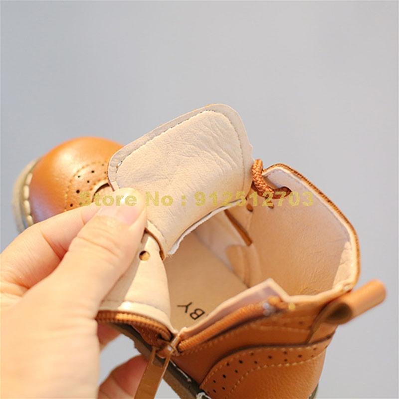 Crianças outono unisex clássico rendas botas de couro crianças meninas meninos tornozelo botas tamanho 21-30 sapatos