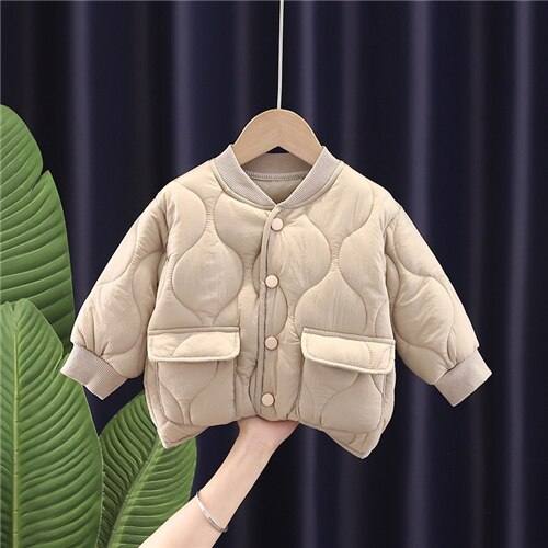 Lawadka Winter Baby Boy Kleding Jassen Down Katoen Gewatteerde Jassen Jongen Kleding Bovenkleding Casual Dikke Warme Overalls: Beige / 4T