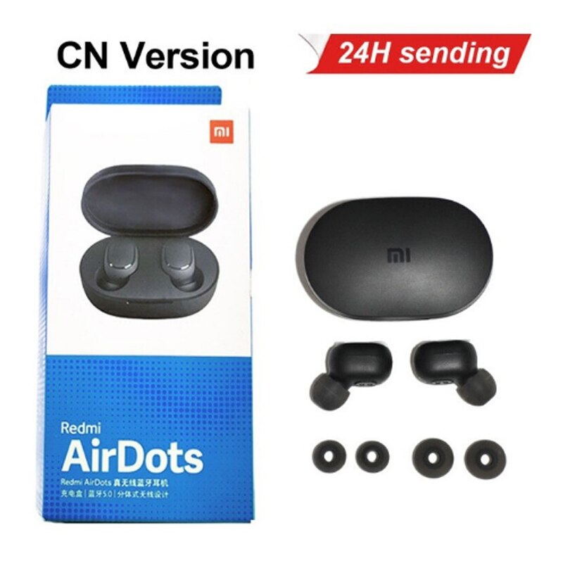 Original Xiaomi Redmi Airdots Xiaomi Wireless earphone Voice control Bluetooth 5.0 Noise reduction Tap Control in stock