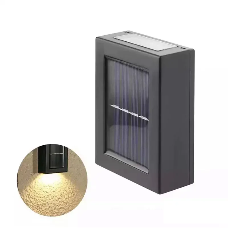 Solar-Wandleuchten nach oben und unten, 6er-Pack, beleuchten Sonnenlichtsensor-Lampe für den Außenbereich, IP65, LED, moderne Deckbeleuchtung, Dekor, Haus, Terrasse, Veranda: Blau / 0-5W