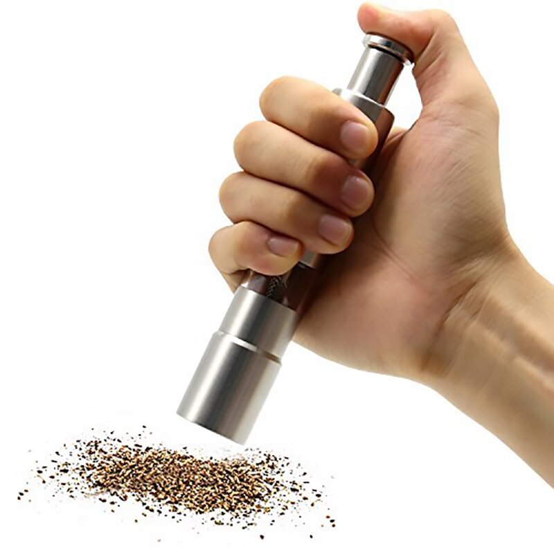 Leeseph Pepper Grinder, Stainless steel manual hand thumb press grinder mills for fresh seasoning