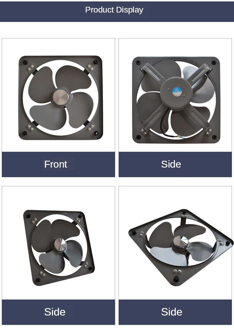 12 inch Powerful Industrial Ventilation Extractor Metal Axial Exhaust Commercial Air Blower Fan for Kitchen Bedroom