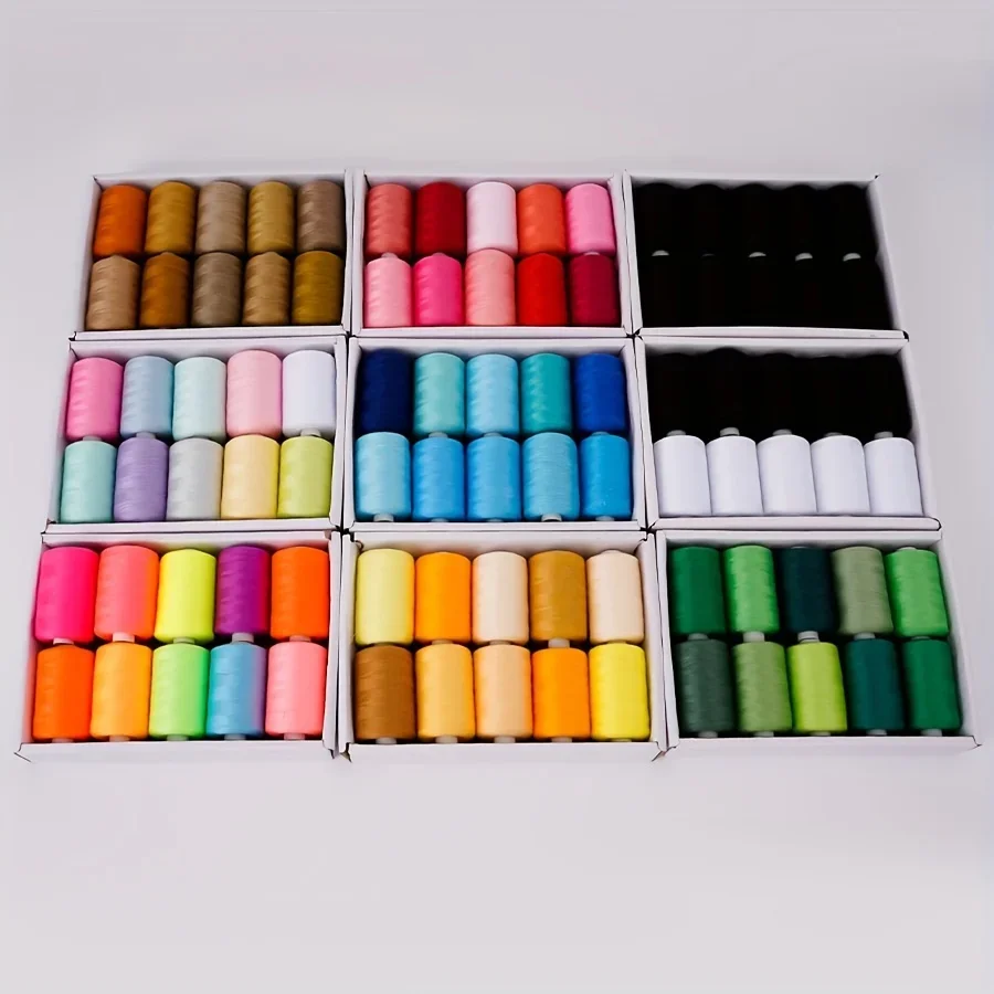 Kleur 402 Hand Naaigaren 1000 Yards Naaimachine Draad DIY Thuis Polyester Draad 10 Kleur Naaigaren Set