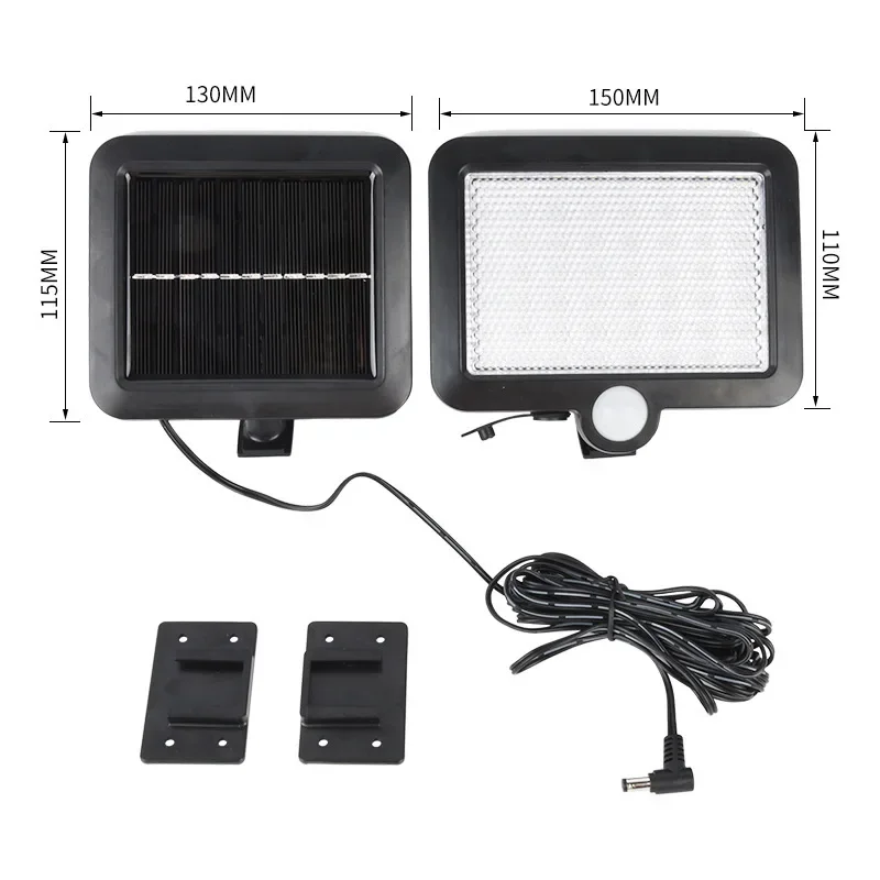 Lámpara Solar dividida 106LED, 3 modos de iluminación, decoración exterior, luz Solar, luz de pared, Sensor de movimiento PIR, lámpara impermeable para jardín y garaje: changeable