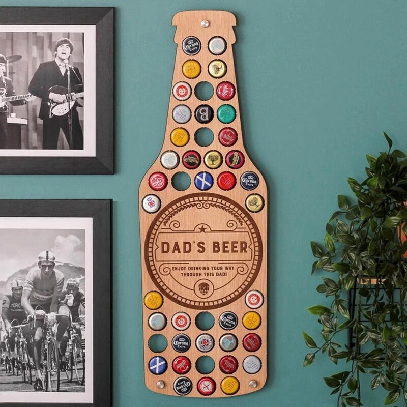 -DAD Wine Bottle Cap Display Map Beer Collection Holder Unique Fathers Day Beer Bottle Cap Collection