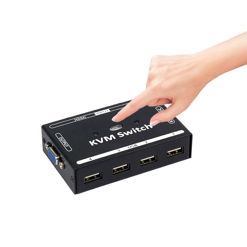 KVM Switch 2 in 1 out hybrid hdmi vga combination sharer Laptop video recorder share a set of keyboard mouse monitor printer
