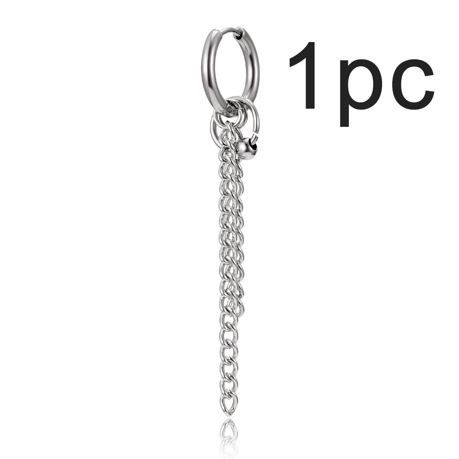 Punk Zilver Kleur Rvs Veer Kruis Oorbellen Voor Mannen Vrouwen Gothic Straat Lange Ketting Oorbellen Mannen Rock Sieraden: 4