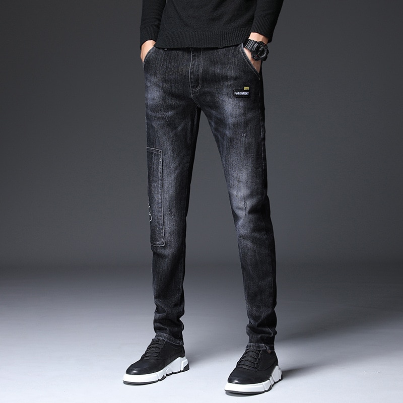 Men Jeans Joggers Stretchy Denim Joggers Men Five Pockets Style Calca Jeans Masculina Casual Denim Trousers Men