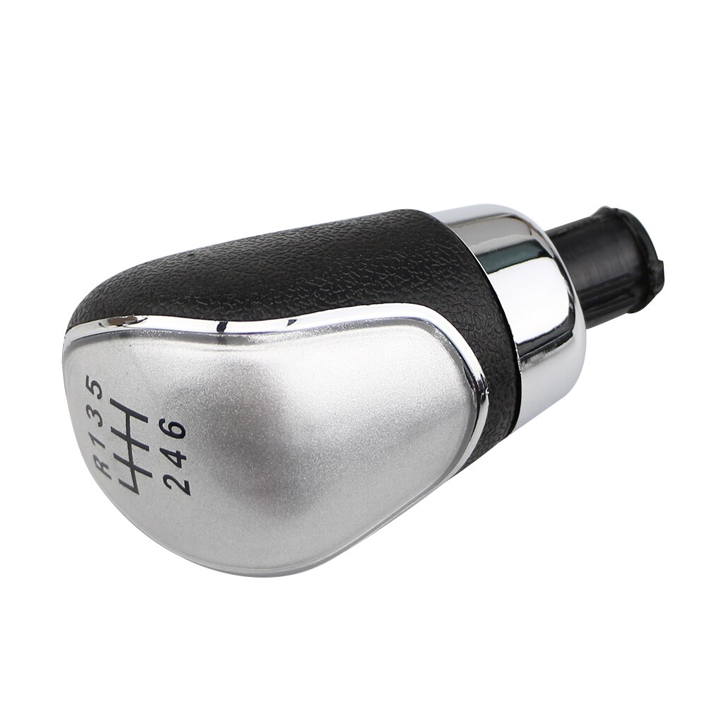 Gear Shift Knob Gaiter Boot Lever Stick Handle Head Cover 5/6 Speed Car Styling Accessories For Ford Focus 2 MK2 Fiesta Kuga: 6 Speed Silver Knob