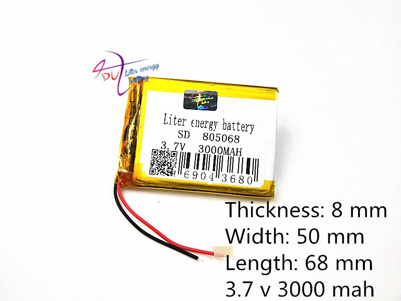 3.7v 805068 3000mAh grote capaciteit oplaadbare MP... – Vicedeal