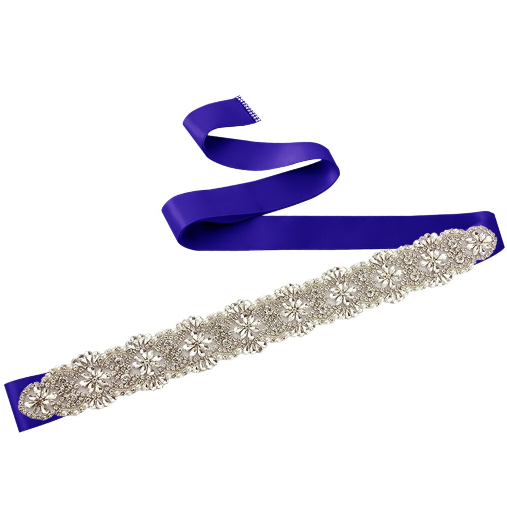 Sparkle Wide Rhinestone Belts For Women Pearl Wedding Belts Plus Size Bride Sash Belt Wedding Waist Belt Jeweled Belt for Dress: royal blue