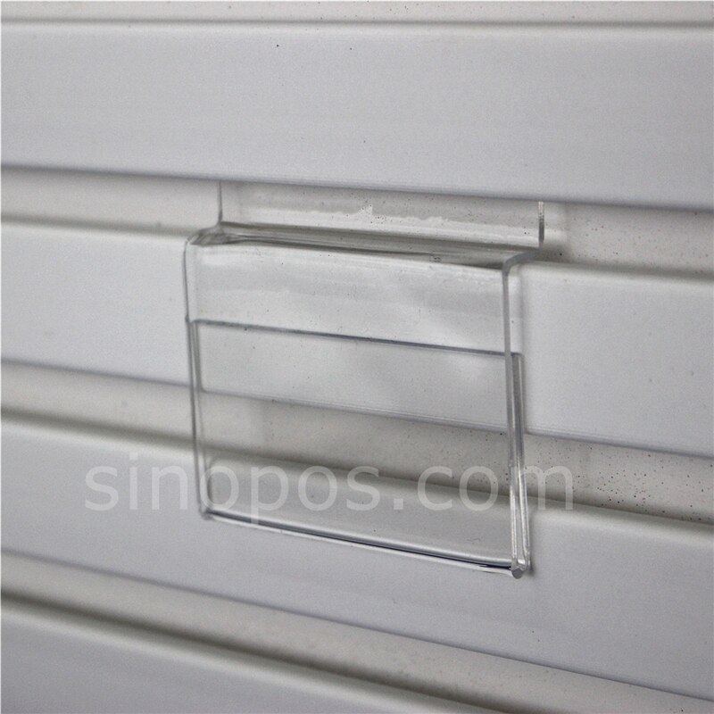 Acrylic Slatwall Sign Holder, 6cm label frame price tag holders slat wall slot board display crystal clear plastic card sleeve
