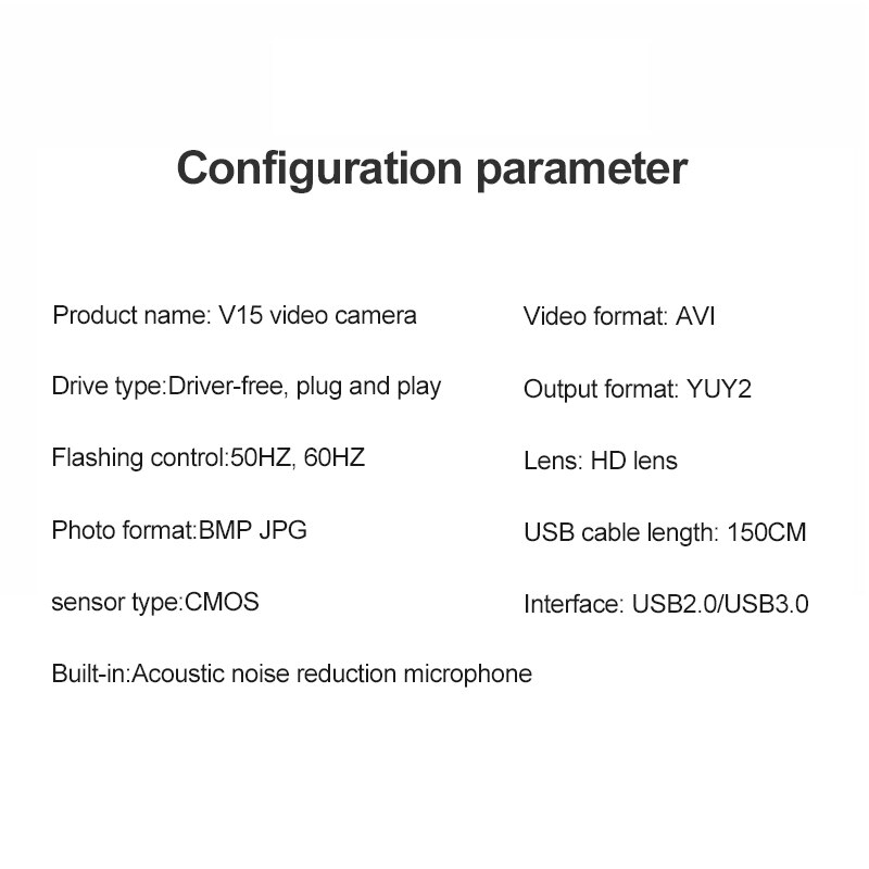 V15HD 2Million Pixels USB Drive-free 1080P Computer Camera Video Online Class Live Webcams Broadcast Built-in Microphone Webcams