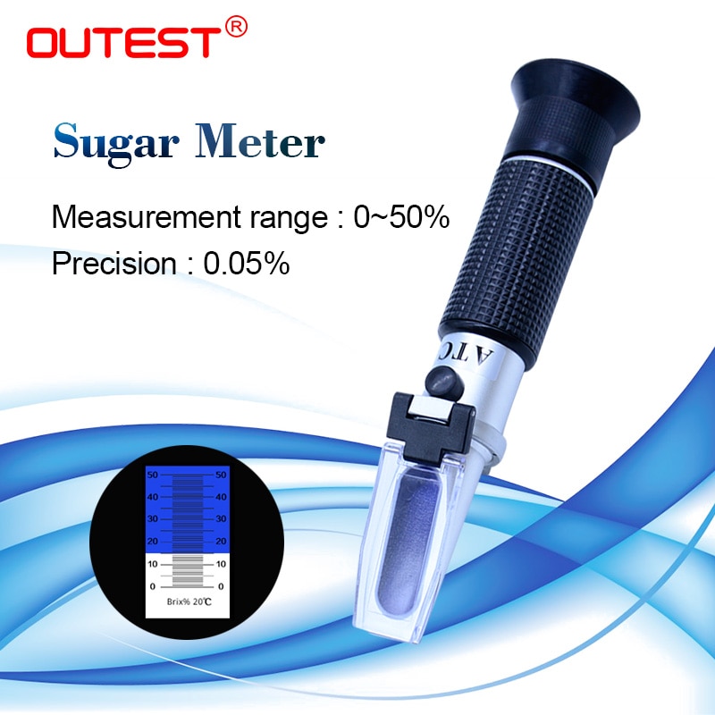 Digital sukkermåler brix meter 0-50%  nøjagtighed 0.5% rz114 auto refraktometer sukker meter honning instrument auto refraktor