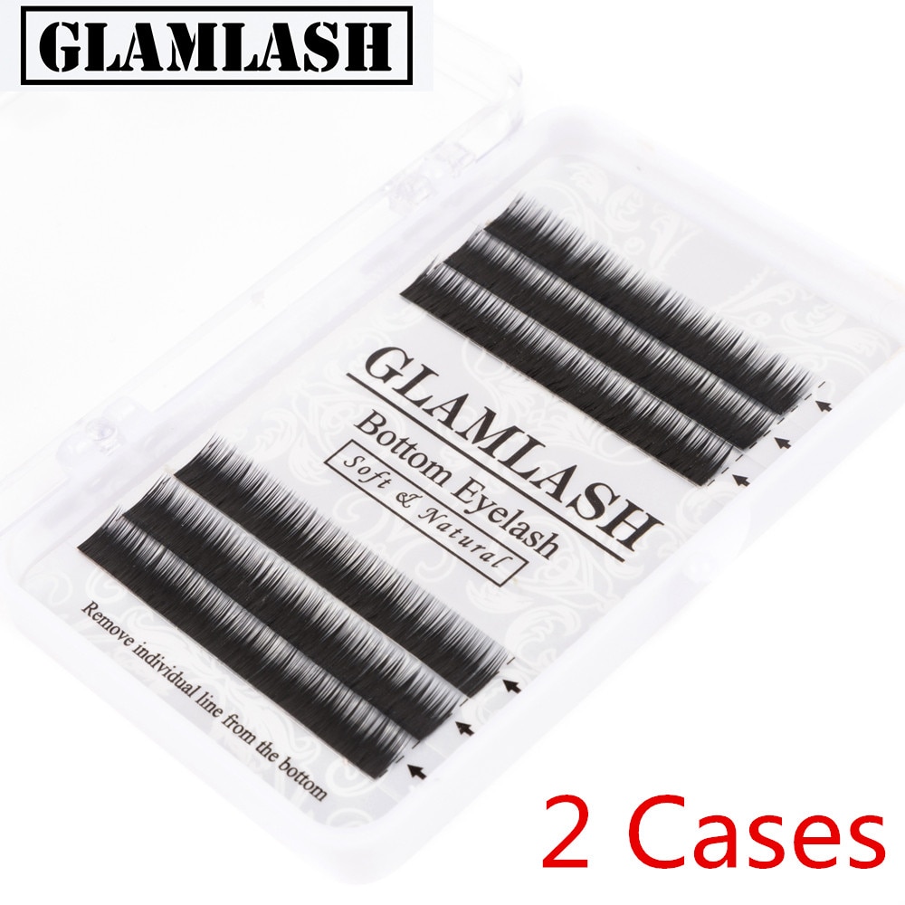 Glamlash 2 Cases Zwart J Krul 0.10 Dikte Wenkbrauw Wimper Extension 5 Mm 6 Mm 7 Mm Semi- permanente Bodem Wimpers Make