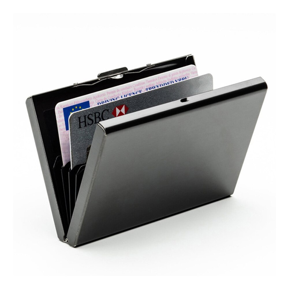 Kreditkarte Halter Brieftasche Männer Edelstahl Bank Karte Fall Wasserdicht RFID Blockieren Abdeckung FEA889