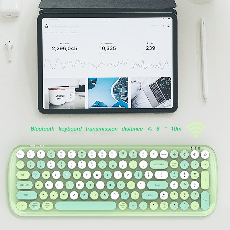 Wireless Bluetooth Mobile Phone Tablet Keyboard Mouse Girl Pink for iPad macbook/Android