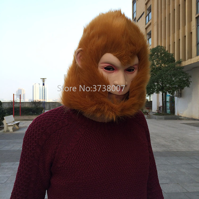 Reis Naar Het Westen Prestaties Aap Koning Kostuums Masker Hericium Halloween Party Kostuums Caps Zon Wukong Masker: Default Title