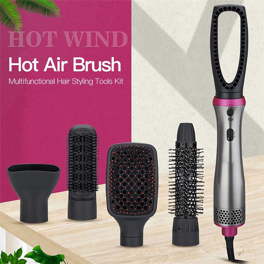 5 in 1 Beauty Salon Home use Hair Blow Dryer Air Brush Styler Negative Ion Hair Straightener Volumizer Hair Curler Hair Care